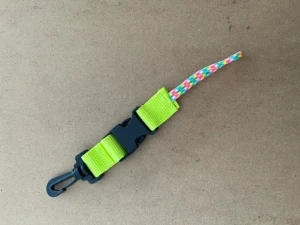 New! Quick Release Assembly Clip with 2 3/4" inch Loop on one end "Neon Green Webbing" - Product Image