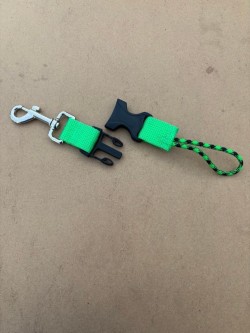 New! Quick Release Stainless Steel 360 Clip with Lanyard on one end "Nitrox Green Webbing" 1 only!