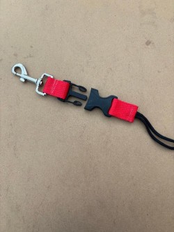 New! Quick Release Stainless Steel 360 Clip with Lanyard on one end "RED Webbing" 1 only!