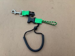 New! Quick Release Stainless Steel 360 Clip with WRIST Lanyard on one end "Nitrox Green Webbing" 1 only!
