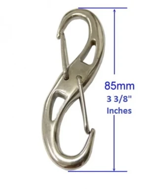 S Wire Dual Gated Clip 316 Stainless Steel - Product Image