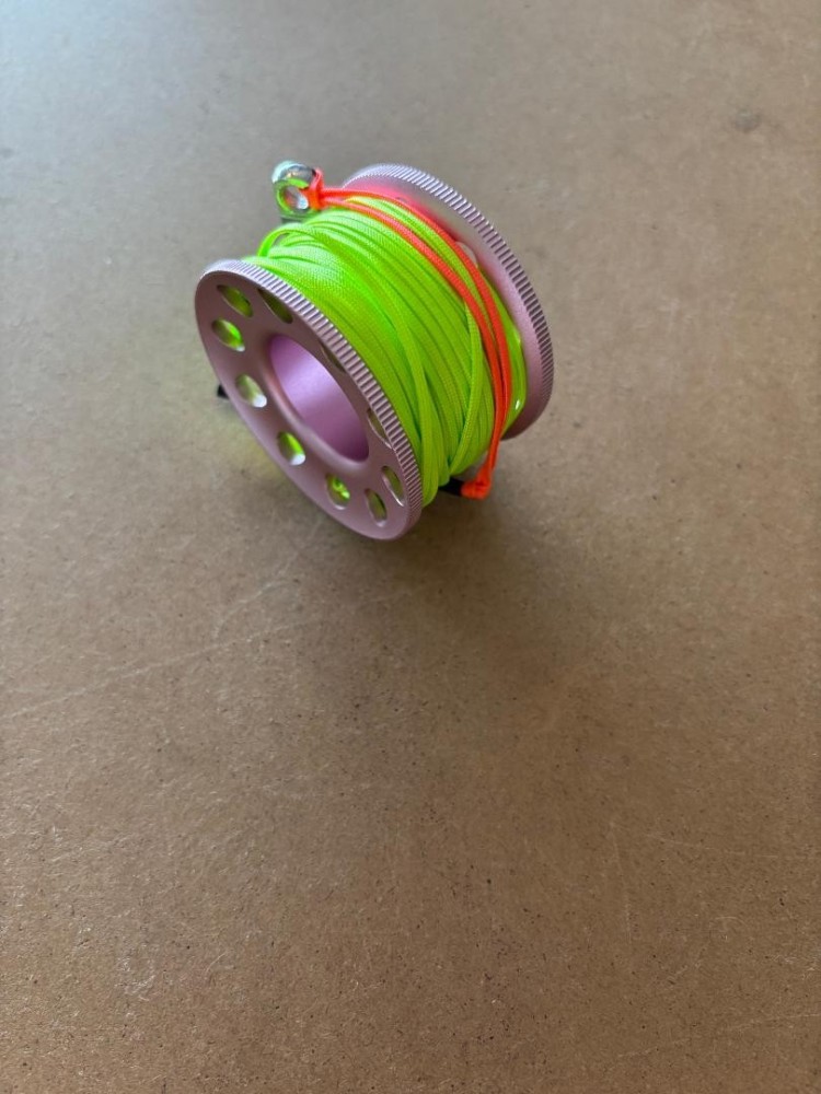 NewSizeColorMini66ftAnodizedCopperAluminumWFLATHighVizNeonGREENLINESSLineSwivel