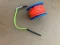 New Size! Mini 50ft Anodized Aqua Blue Aluminum W/ FLAT High Viz Neon ORANGE LINE &amp; SS Line Swivel!