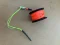 Mini 50ft Anodized BLACK Aluminum W/ FLAT High Viz Neon ORANGE LINE &amp; SS Line Swivel!