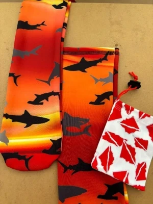 Spandex Tubular Watersocks " Sharks Design" - Product Image