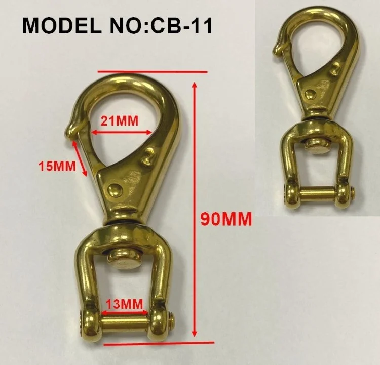 NewSwivelBoatSnapBRASS2wShackleclip