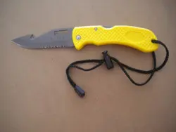 Titanium Folding Knife " Yellow Handle"