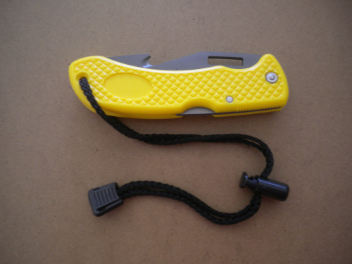 Titanium Folding Knife " Yellow Handle"