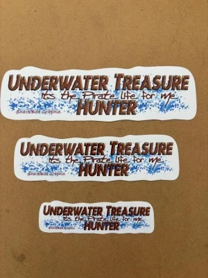 New! Treasure Hunter Stickers 3 piece sticker set 