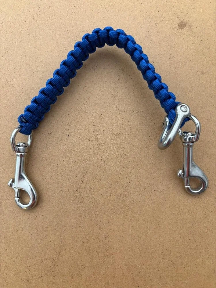 NewUtilityCarryStrapwTwinSwivelBoltSnapUClipPara-cordDarkBLUE