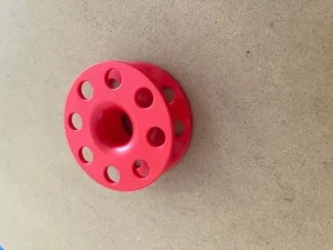 New color! 50 Feet Empty Finger Spool " Fire Engine RED Body" - Product Image