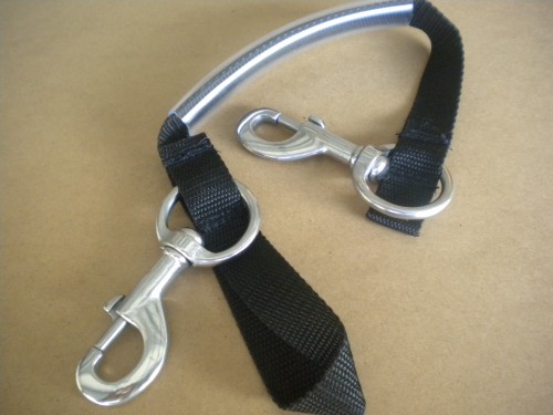 PiranhaDiveStageBottleStrapBlackWebbingwSSHardwareandClearHandle