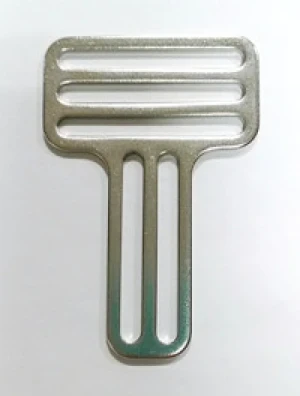 New! 2" inch Stainless Steel Stamped T Slider Triple No Teeth - Product Image