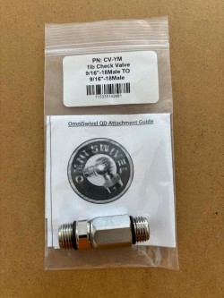 Omni Swivel 9/16-18 Male to 9/16-18 Male 1lb Check Valve - Product Image
