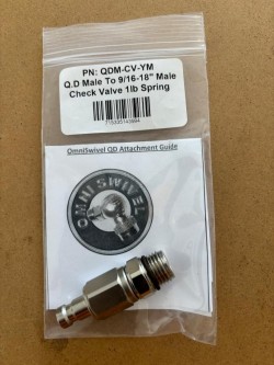 Omni Swivel QD Male to 9/16-18 Male 1lb Check Valve - Product Image