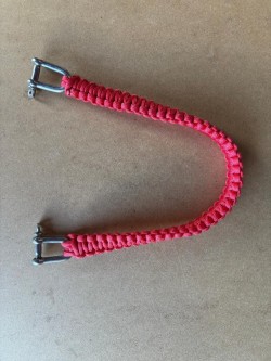 New! Paracord Lanyard w/ 1/2" D-Shackles "Red Paracord" - Product Image