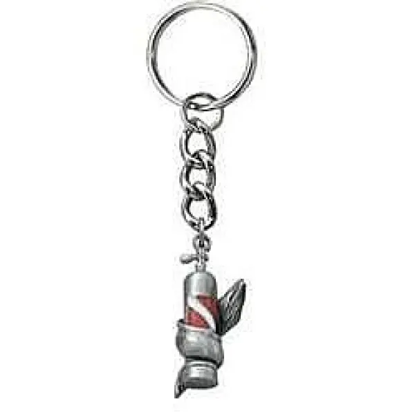 PewterTankwDiveFlagEelWrappedKeychain