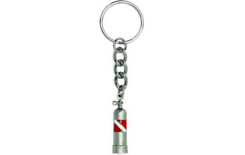 PewterTankwDiveFlagKeychain