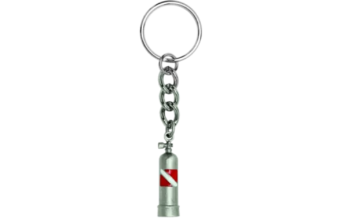 PewterTankwDiveFlagKeychain