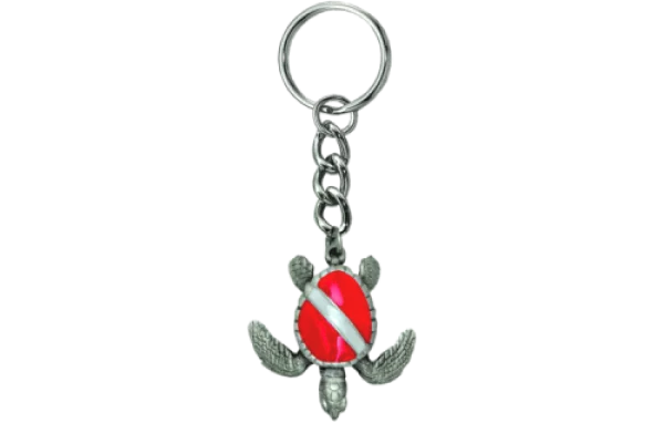 BackinstockPewterTurtlewDiveFlagKeychain