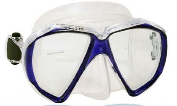 PiranhaFishEyesMaskTransBlueFrameClearSkirtAcceptsLenses