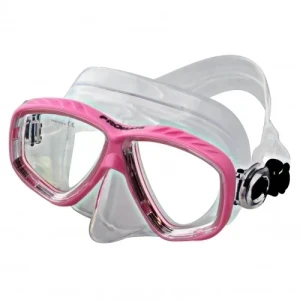 Piranha Sea Slender Dive Mask     " Pink Frame / Clear Skirt    "Accepts Lenses" - Product Image