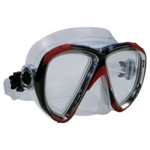 Piranha Wide View Mask     "Red/Black Frame/Clear Skirt"    "Accepts Lenses" - Product Image