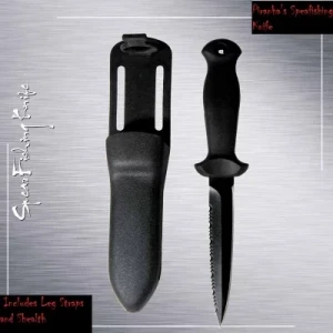Pointed Tip Spearfishing Dive Knife w/Plastic Shealth  "Long Style"  - Product Image