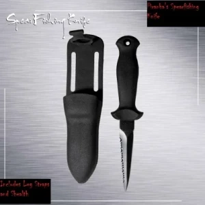 Pointed Tip Spearfishing Dive Knife w/Plastic Shealth  "Short Style" 