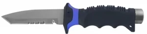 Pointed Tip Stainless Steel Leg Knife   Black&Blue Handle/Black Shealth