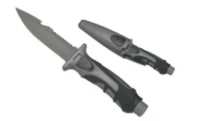 Pointed Titanium Knife Silver/Black