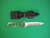 Pointed all steel knife with Black shealth