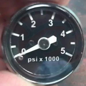 Pony Bottle Gauge (BLACK FACE)  "PSI"  - Product Image