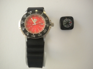 RAMStainlessCaseREDInnerFaceDiveWatchwithCompass.....OneLeft