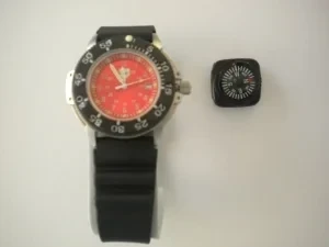 RAM Stainless Case & RED Inner Face Dive Watch with Compass ..... One Left!