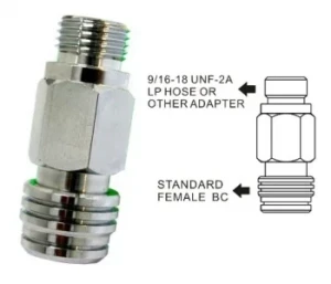 Regulator Hose Adapter 9/16-18 to Standard Bc Connection - Product Image