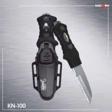 Scalloped Tip Knife  "Black Plastic Sheath" - Product Image