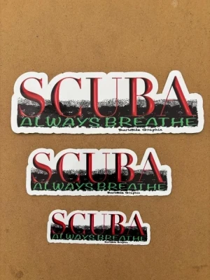 Scuba Always Breathe 3 piece sticker set 