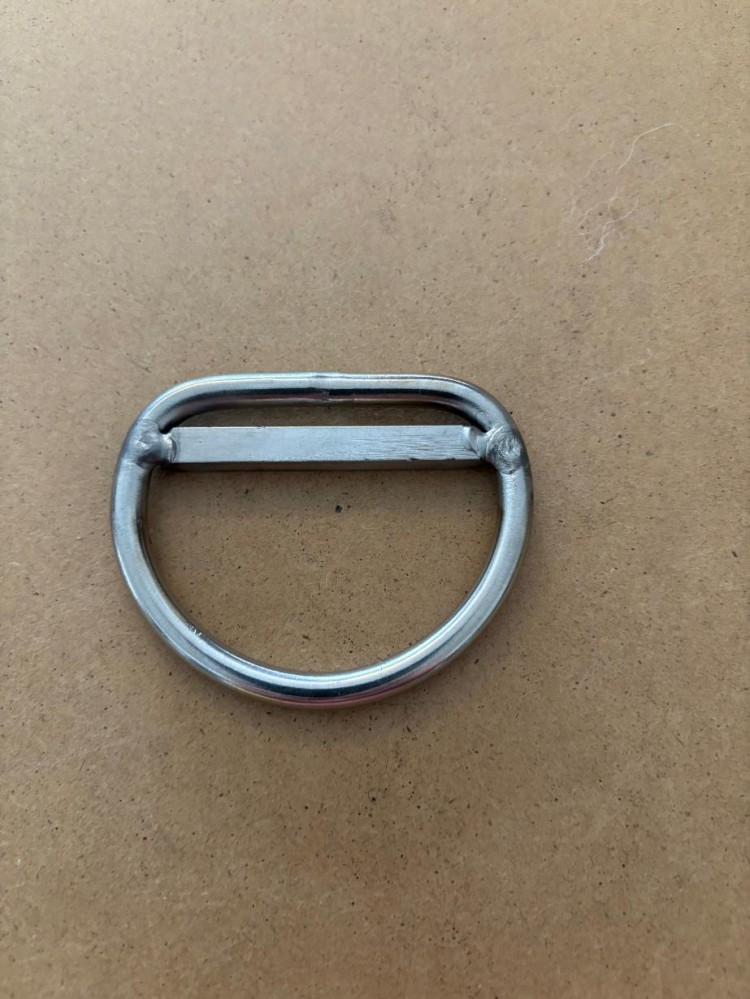 Sliding Stainless Steel 2" inch D-Ring with Square Bar  - Product Image