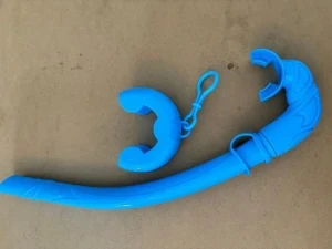 Special Color! Piranha Dive Foldable Pocket Snorkel w/ Case Holder in Limited Color Ocean BLUE - Product Image