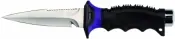 Sword Designed Tip Stainless Steel Leg Knife   Black&Blue Handle/Black Shealth