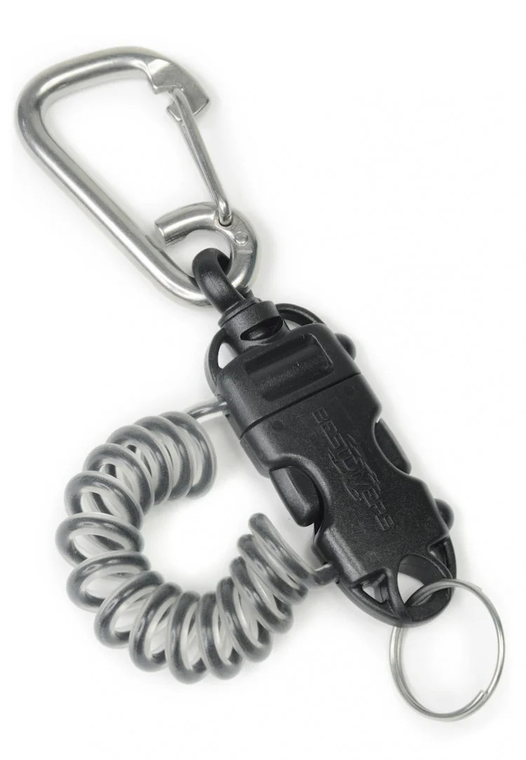 ToughCoilCarabinerLanyardwSplitRingBlackBody1Only