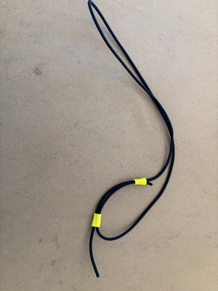 Try me pricing! 1/8" Adjustable Length Black Bungee Regulator Necklace "Select Holder Color" 