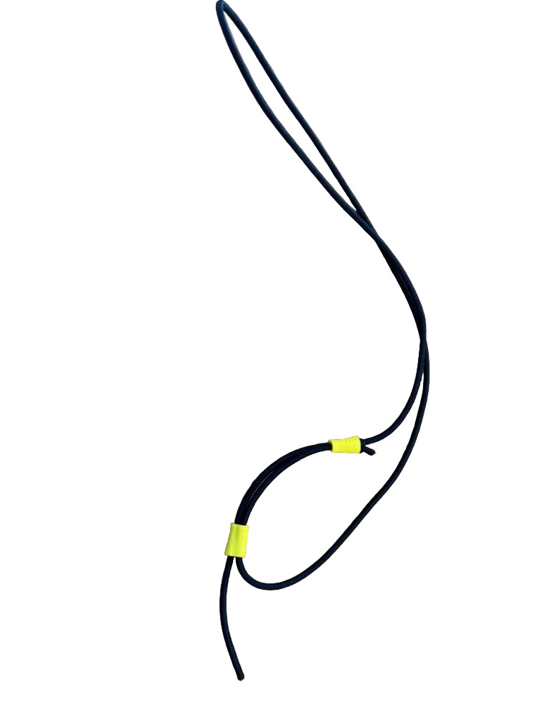 Try me pricing! 1/8" Adjustable Length Black Bungee Regulator Necklace "Select Holder Color" 