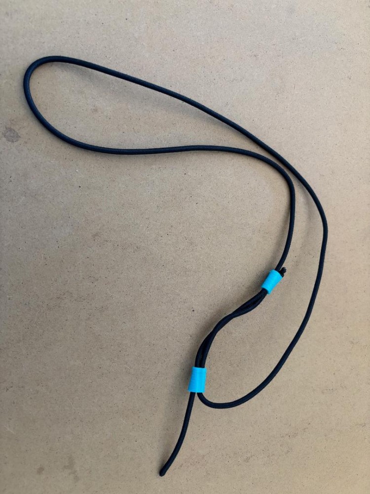 Try me pricing! 1/8" Adjustable Length Black Bungee Regulator Necklace "Select Holder Color" 