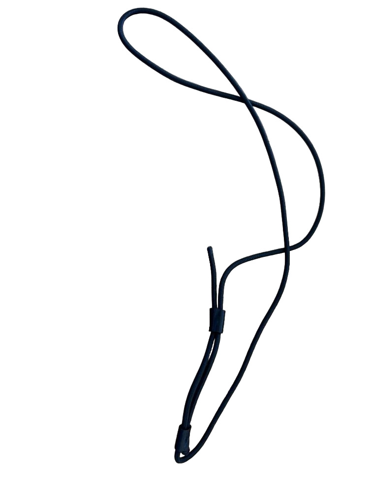Try me pricing! 1/8" Adjustable Length Black Bungee Regulator Necklace "Select Holder Color" 