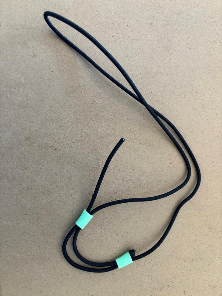 Try me pricing! 1/8" Adjustable Length Black Bungee Regulator Necklace "Select Holder Color" 