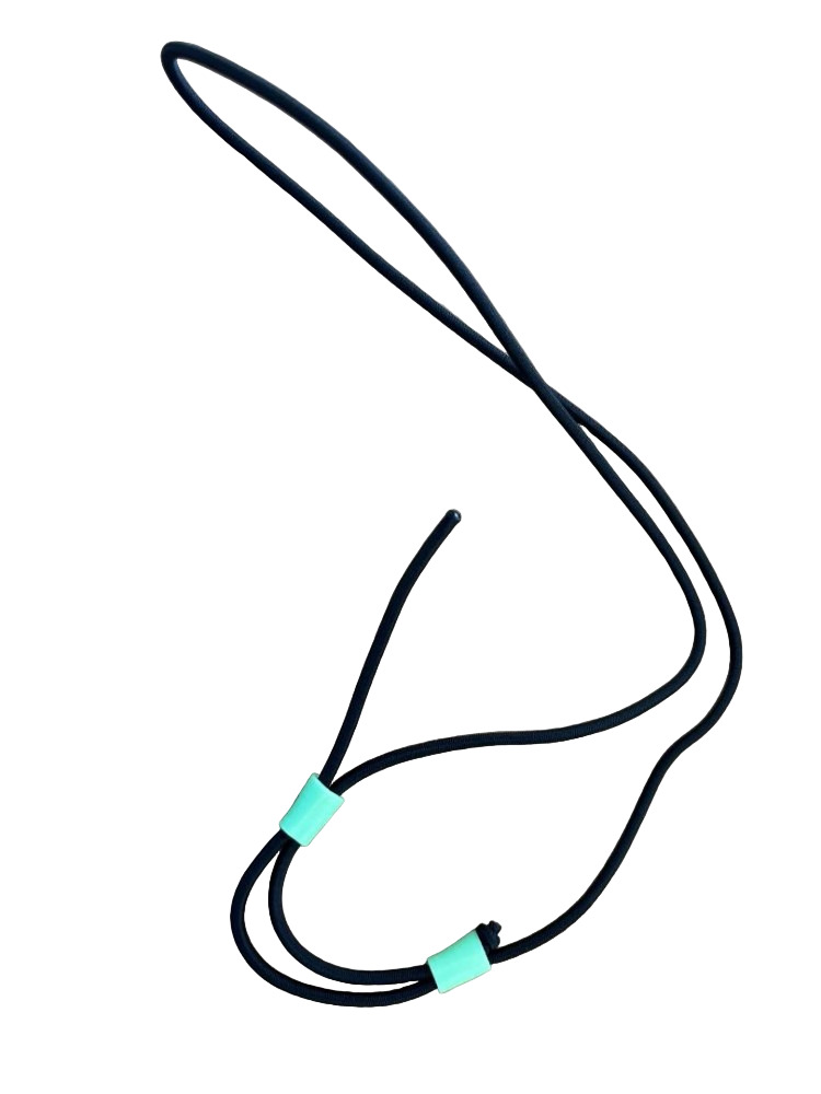Try me pricing! 1/8" Adjustable Length Black Bungee Regulator Necklace "Select Holder Color" 