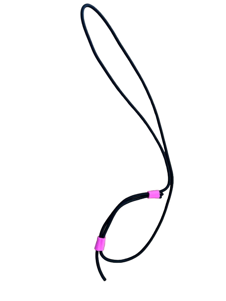 Try me pricing! 1/8" Adjustable Length Black Bungee Regulator Necklace "Select Holder Color" 