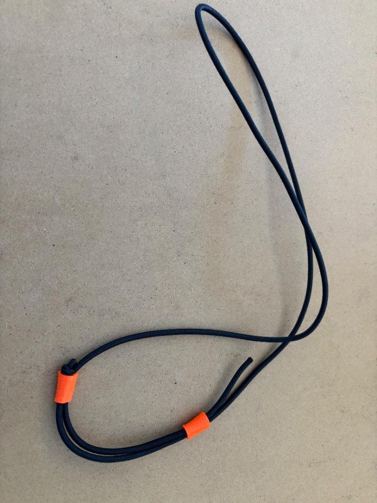 Try me pricing! 1/8" Adjustable Length Black Bungee Regulator Necklace "Select Holder Color" 